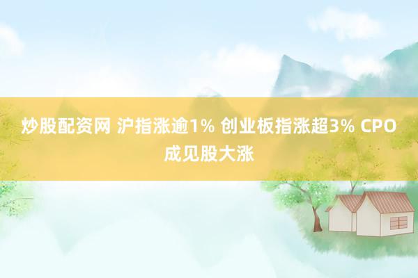 炒股配资网 沪指涨逾1% 创业板指涨超3% CPO成见股大涨
